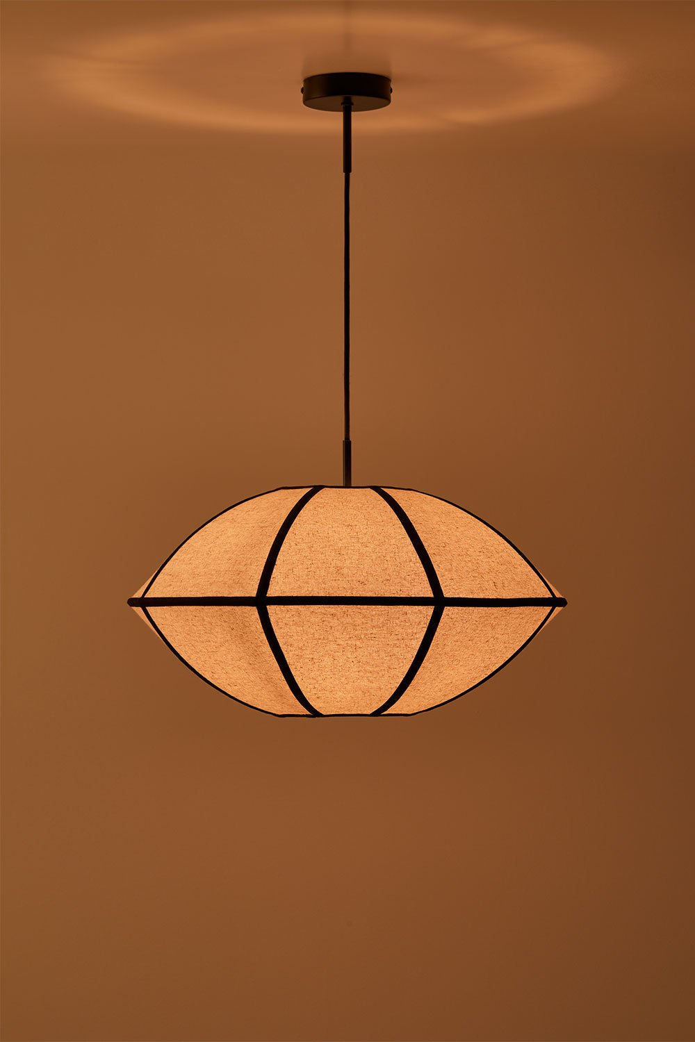 Patraix linen hanging ceiling lamp, gallery image 4