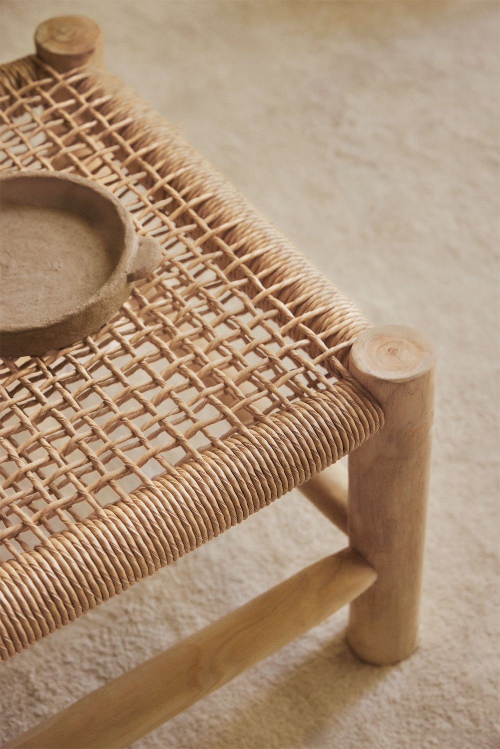 Rectangular coffee table 80x60 cm in Bientina teak wood, gallery image 2