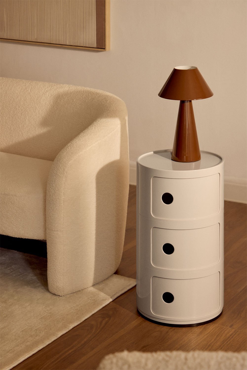 Babel round side table with shelves, gallery image 1