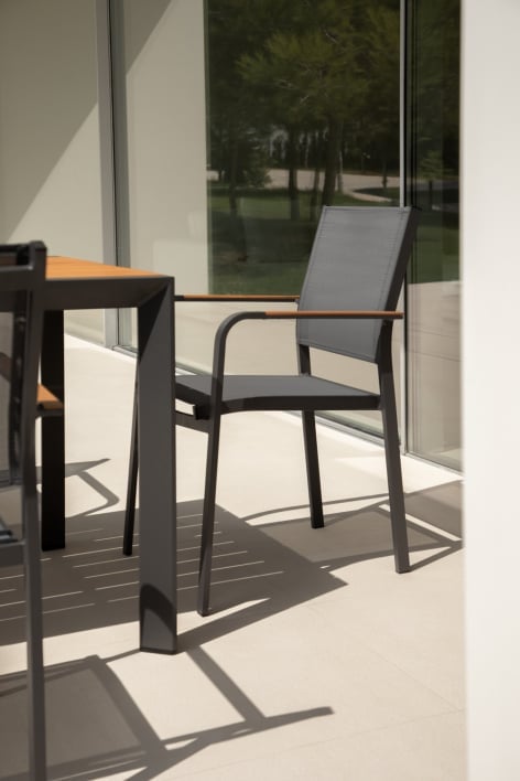 Archer stackable aluminium garden chair - Grey Graphite