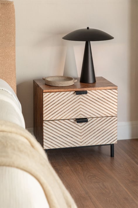 Alembe mango wood bedside table - Mango wood