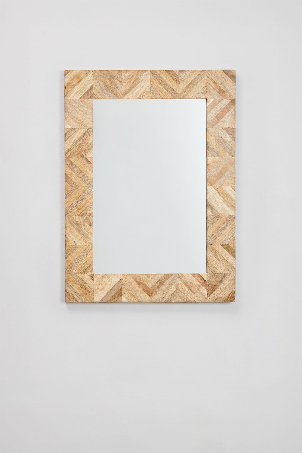 Rectangular wall mirror 50x70 cm in mango wood Mykonos, gallery image 3