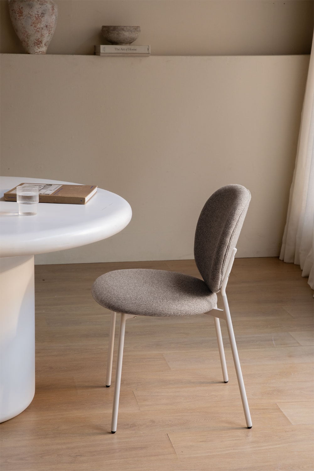 Pack of 4 Gloriel upholstered stackable dining chairs, gallery image 1