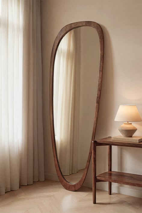Oak wood wall mirror Arbidel - Dark Oak Brown
