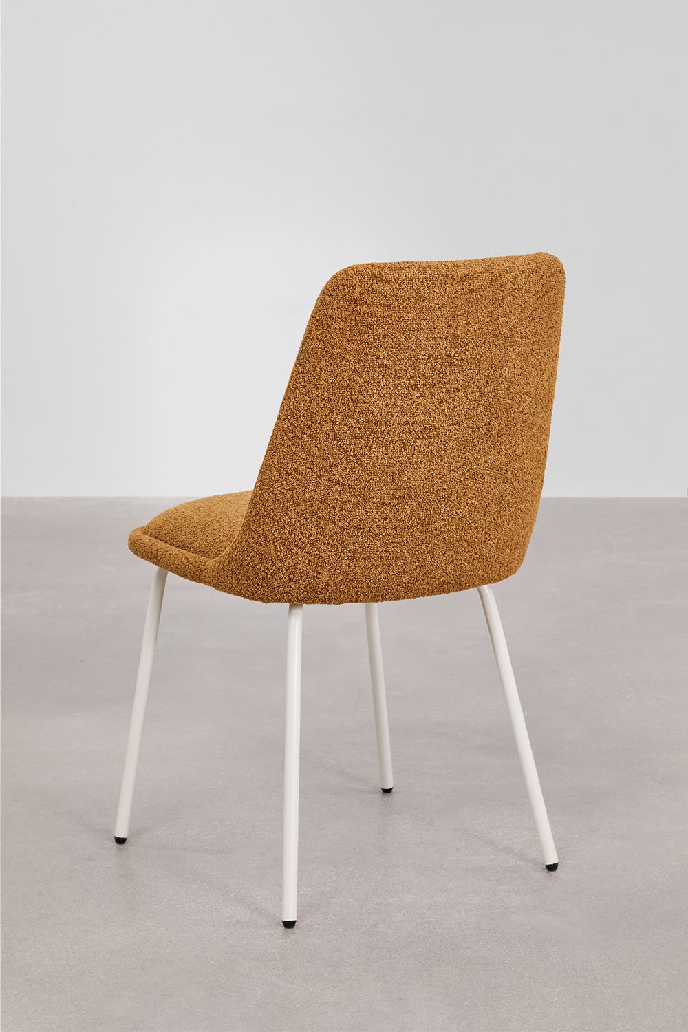 Pack of 4 Chicago bouclé fabric dining chairs, gallery image 5