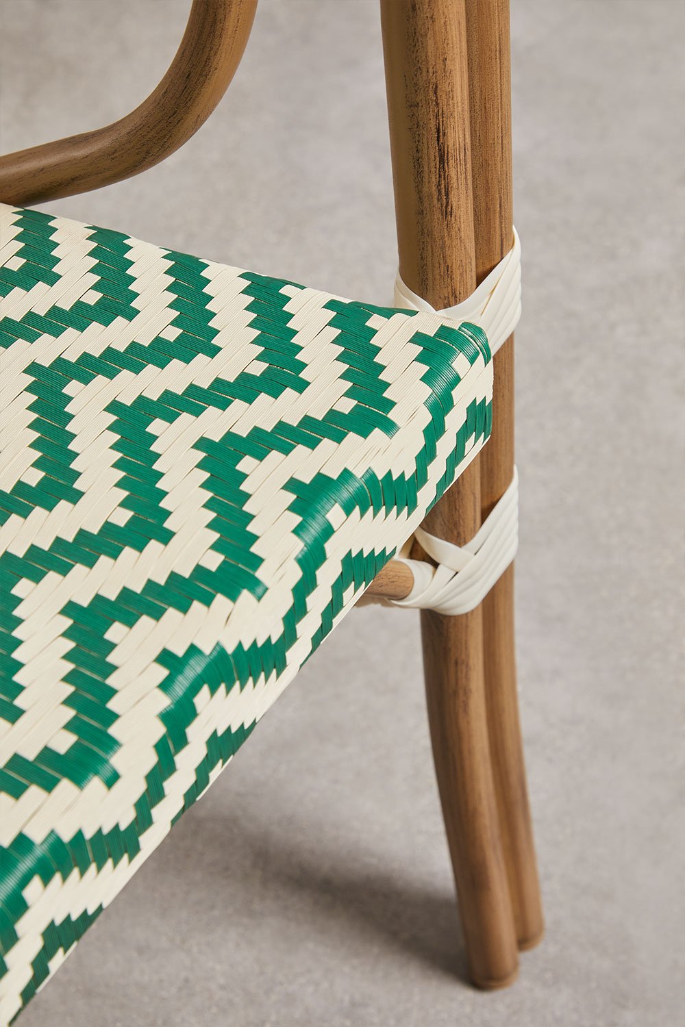 Brielle Bistro Stackable Aluminum Dining Chair with Armrests, gallery image 5