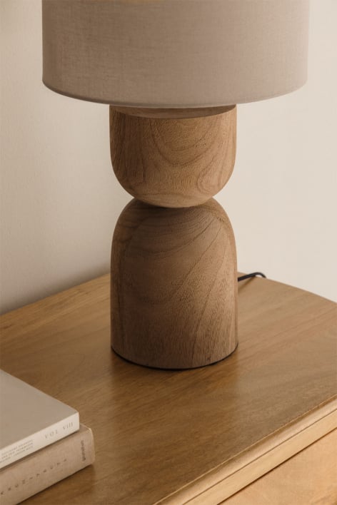 Base for table lamp in mango wood Diniz