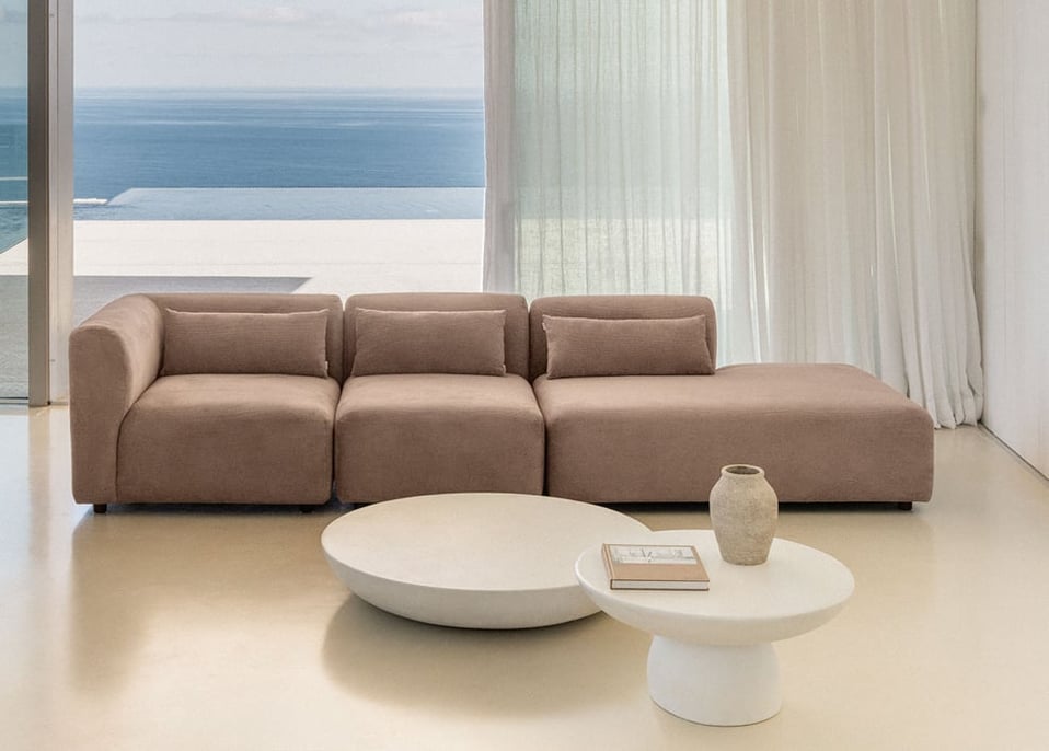 Fogler 3-Piece Modular Corner Sofa with Right Chaise