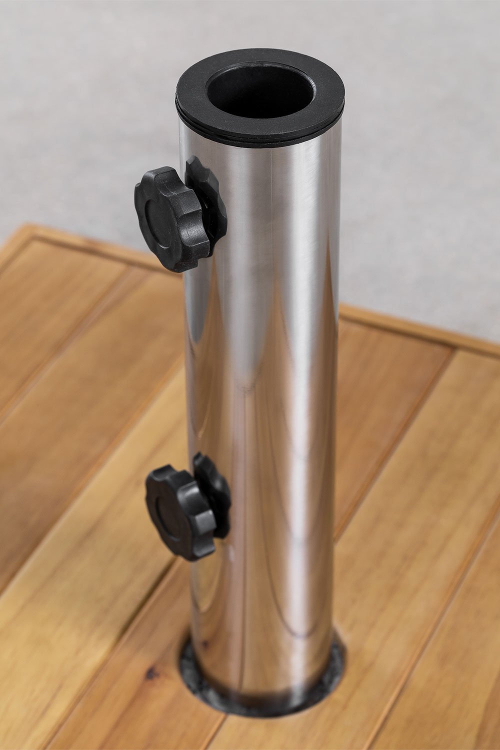 Square umbrella base 50x50 cm in Canco wood, gallery image 3