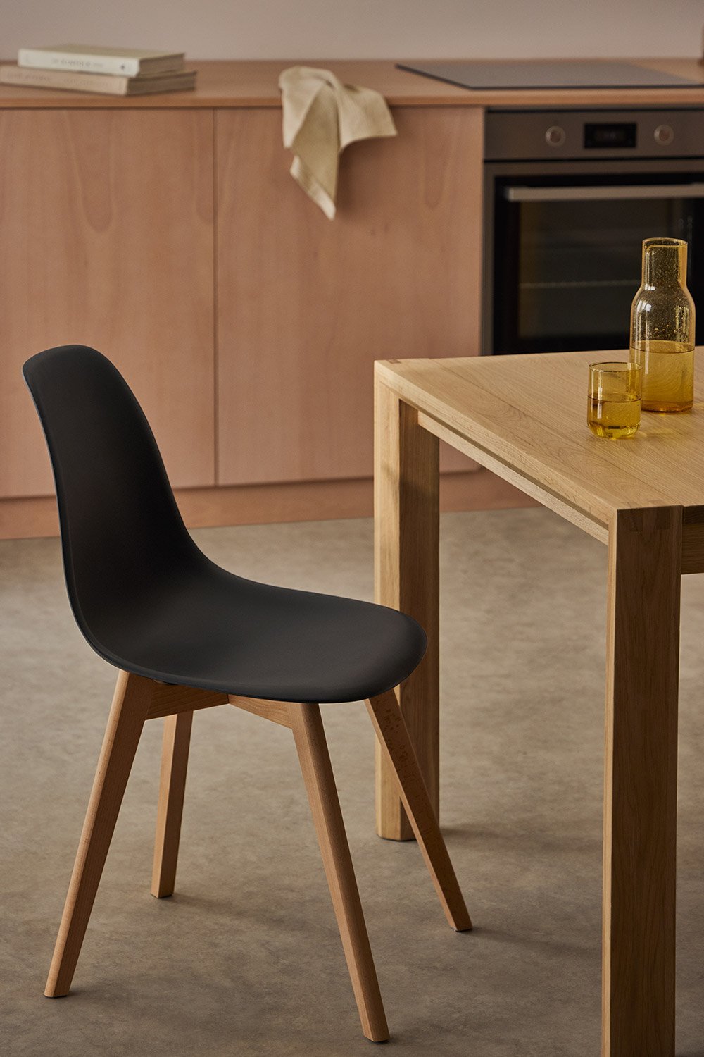 Scand Nordic dining chair set of 2 in polypropylene and beech wood, gallery image 1