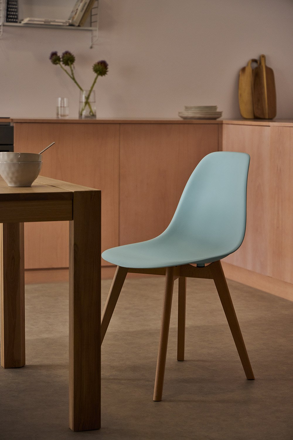 Scand Nordic dining chair set of 2 in polypropylene and beech wood, gallery image 1