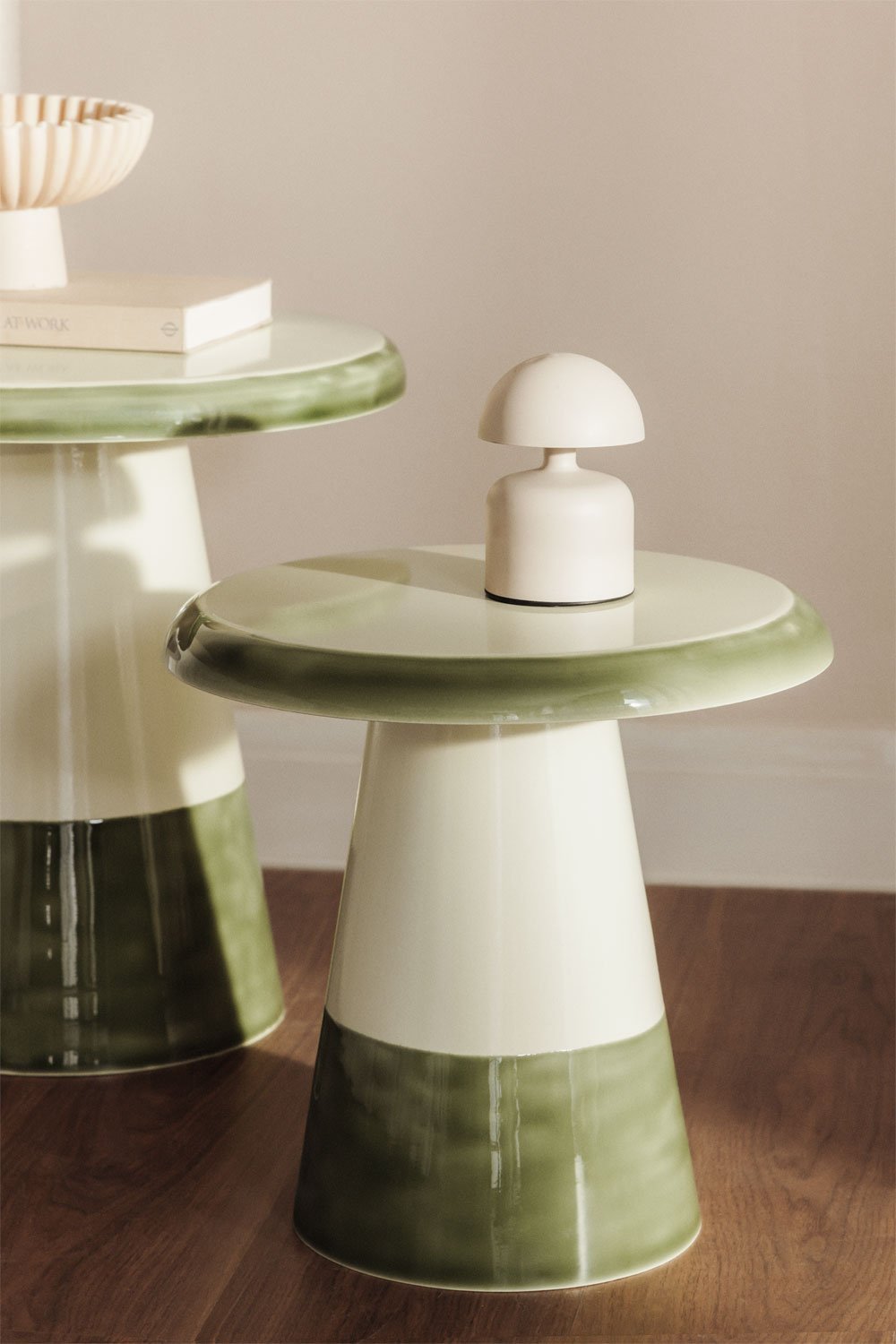 Marcela round iron nightstand, gallery image 1
