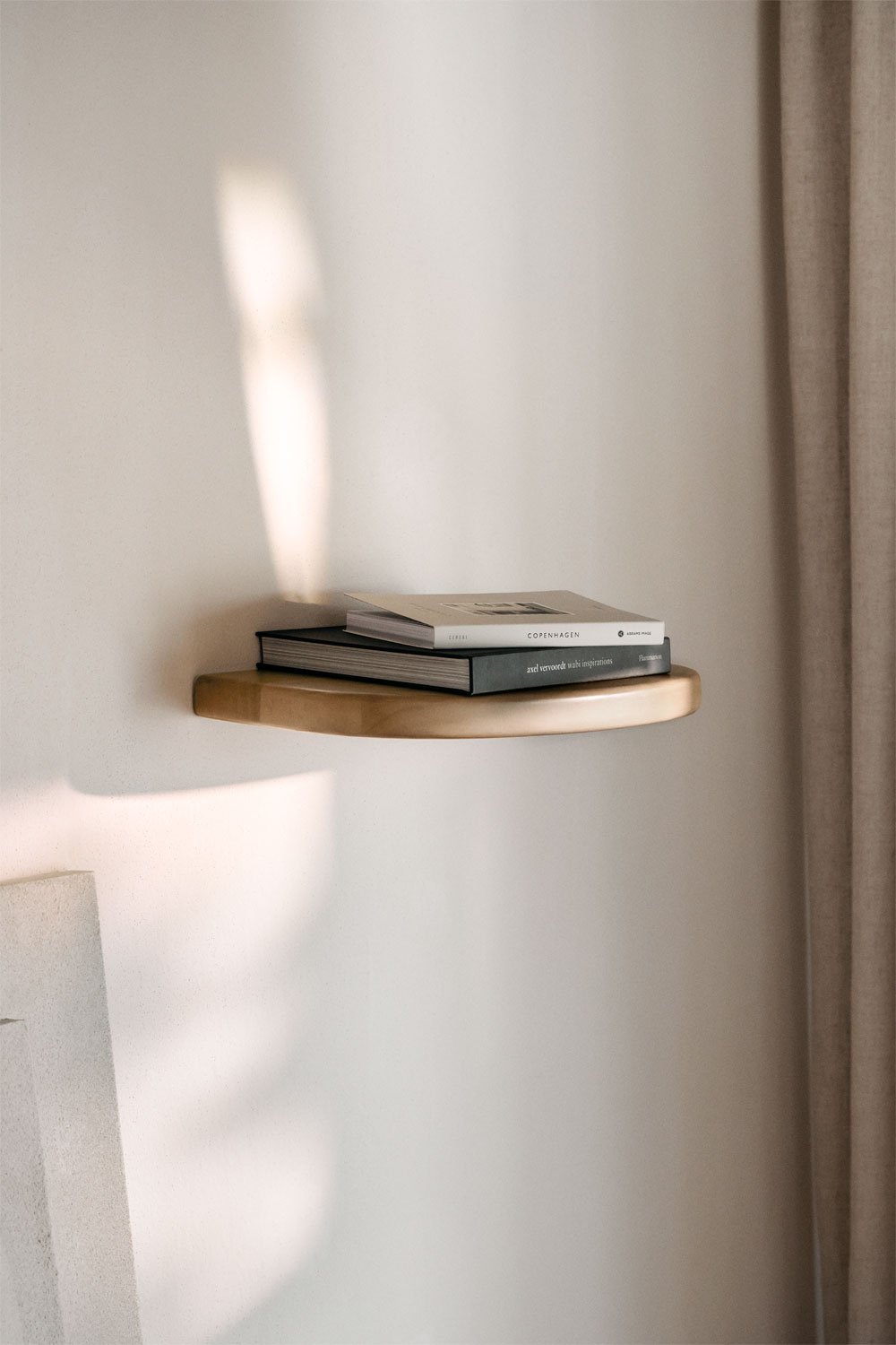 Wall shelf 45x45 cm in mango wood Agathe, gallery image 1