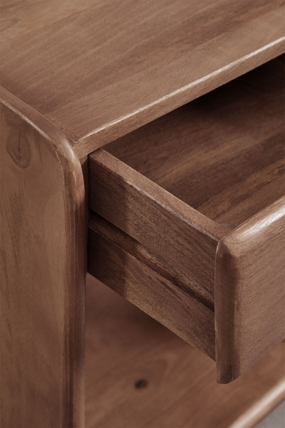 Rectangular bedside table with drawer 40x30 cm in Tinsley wood, gallery image 6