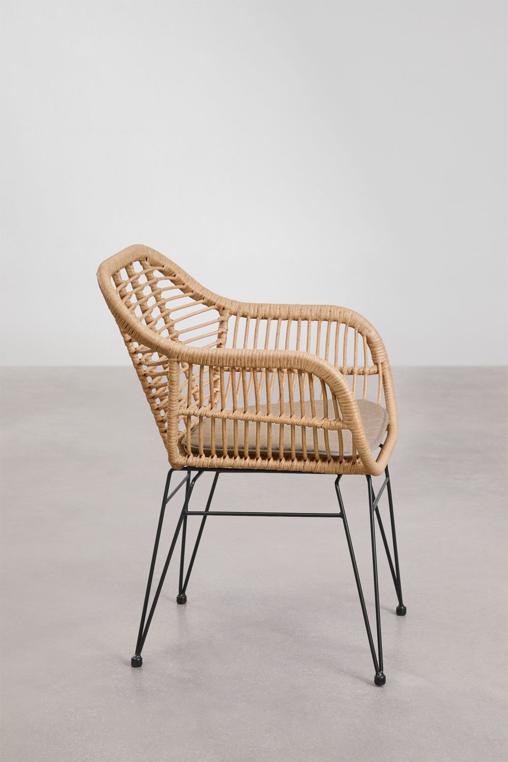 Pack of 4 Zole synthetic wicker garden chairs, gallery image 2