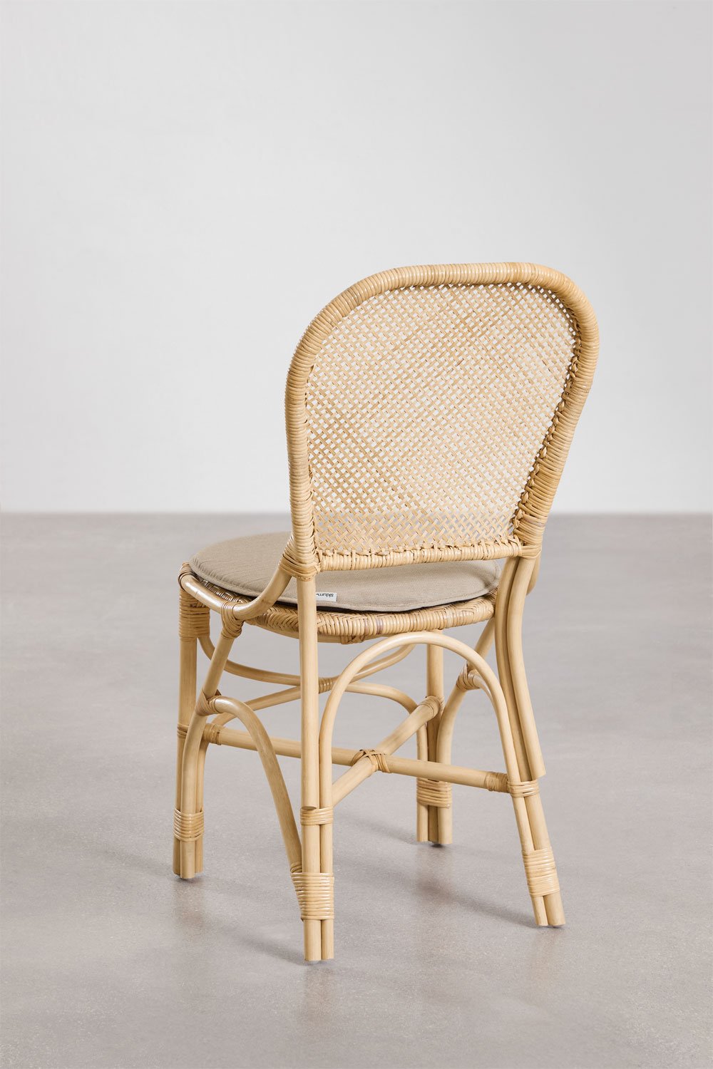 Pack of 4 Zariel rattan dining chairs, gallery image 3