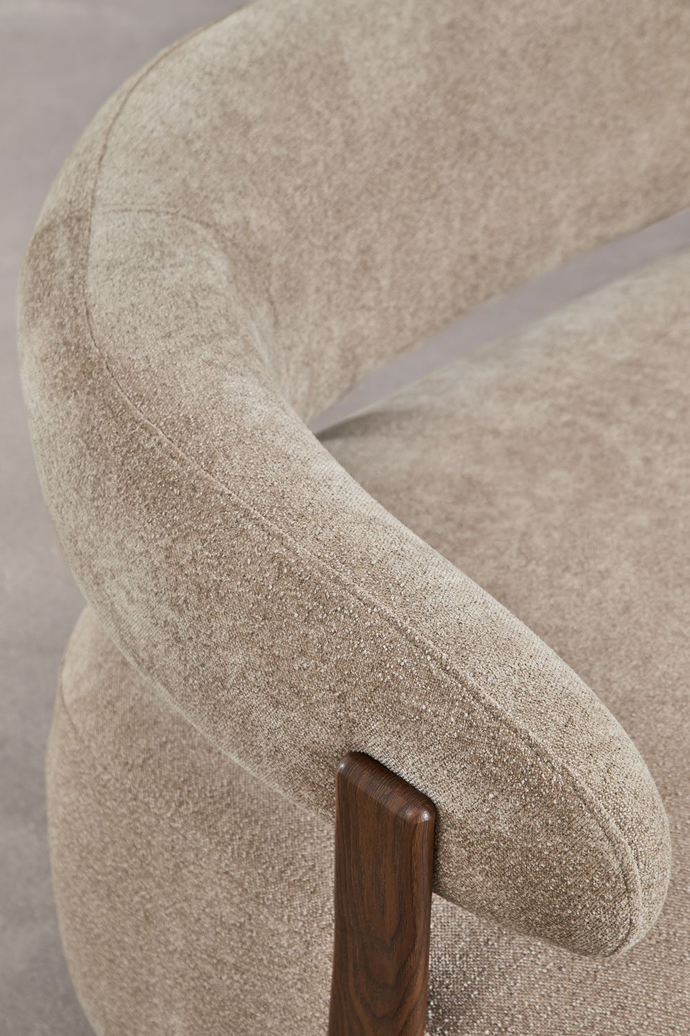 2-seater sofa in chenille fabric and iron Jolie, gallery image 5