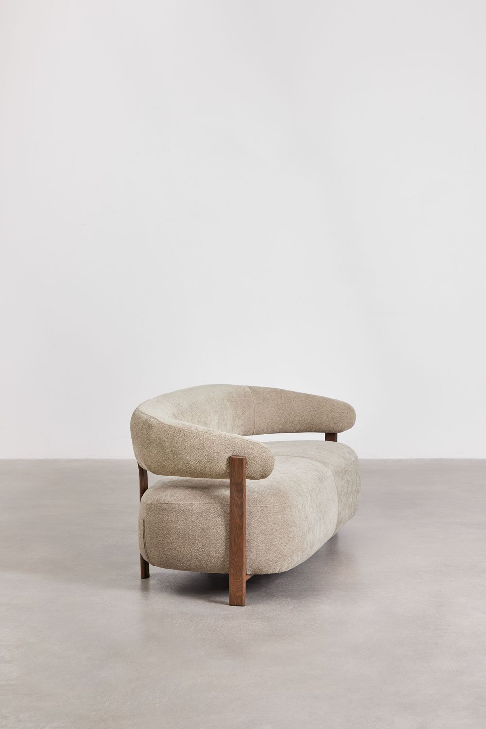 2-seater sofa in chenille fabric and iron Jolie, gallery image 6