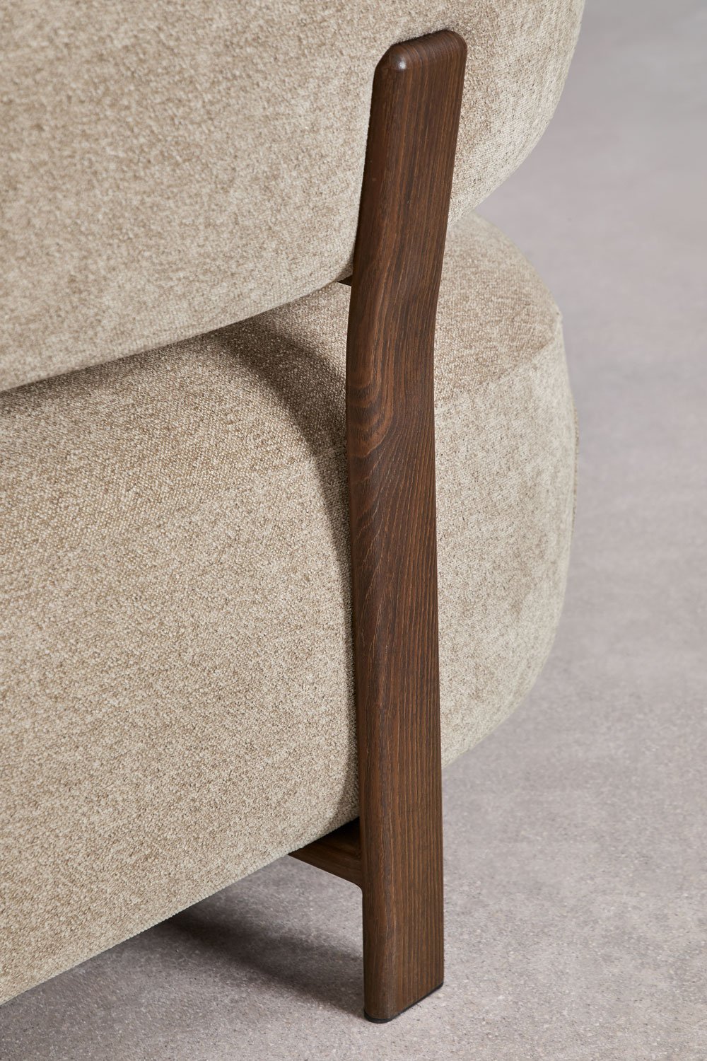 2-seater sofa in chenille fabric and iron Jolie, gallery image 9