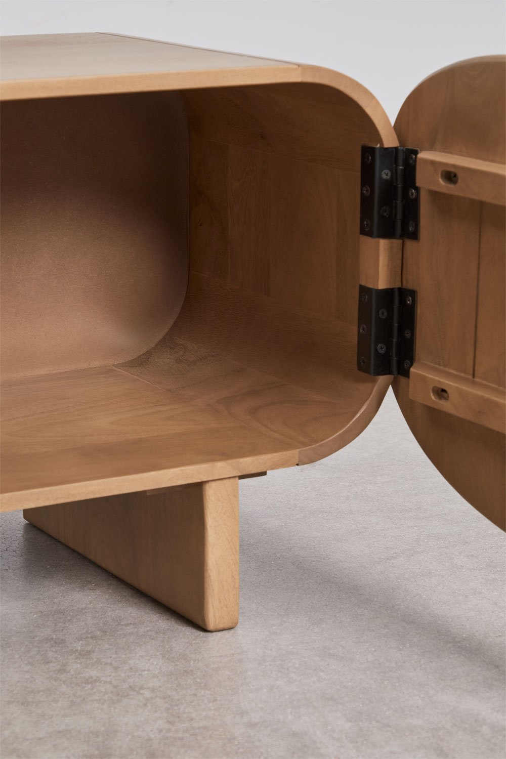 Agathe mango wood TV cabinet 220x40 cm, gallery image 9