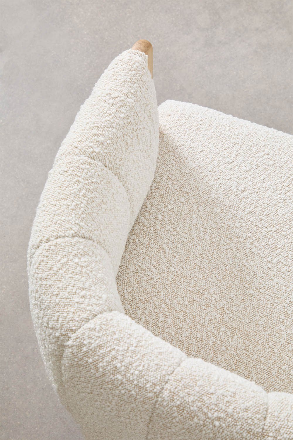 Pack of 2 armchairs in ash wood and bouclé fabric Leo, gallery image 7