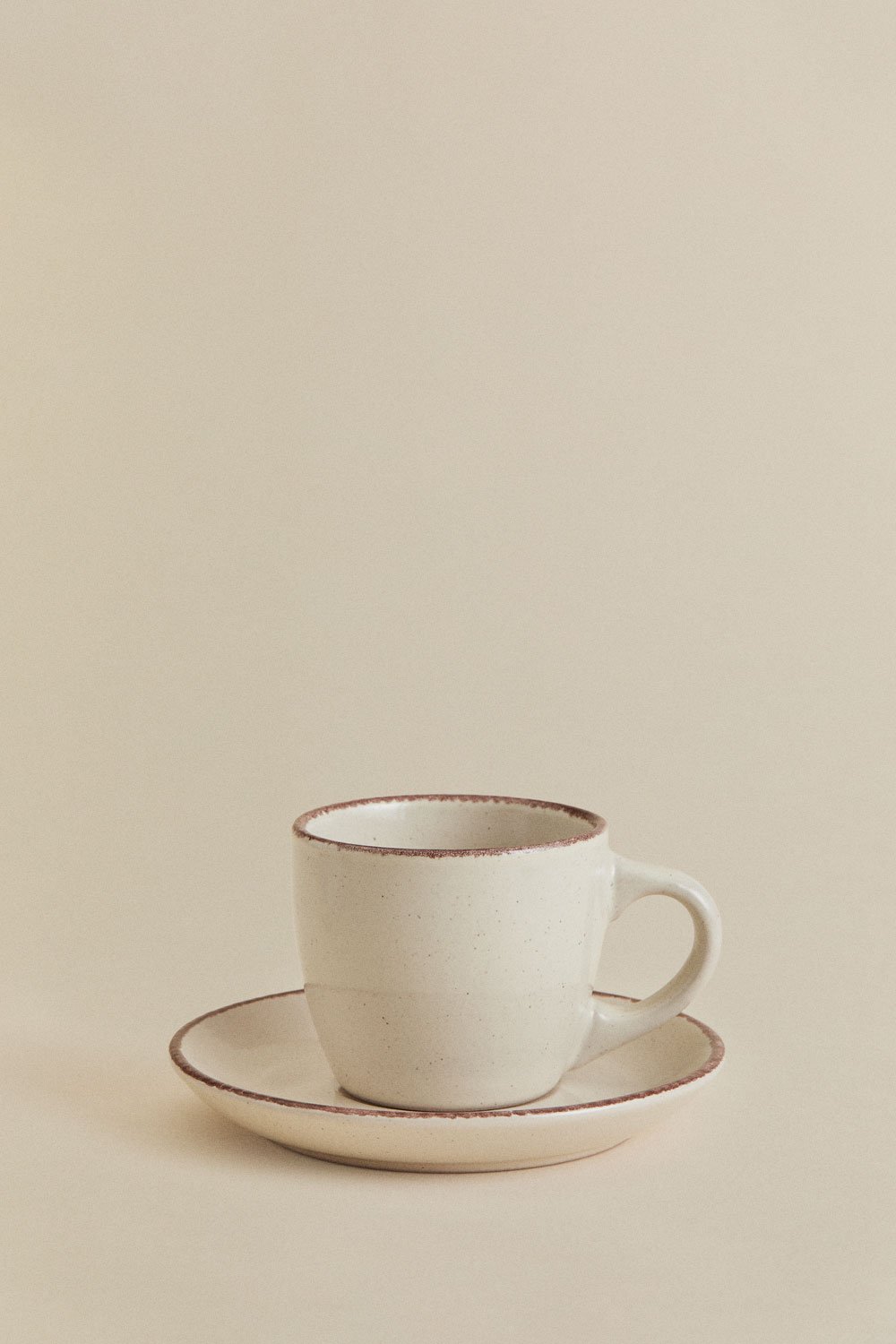 Pack of 2 Ronilena stoneware coffee cups with saucers, 9 cl, gallery image 4