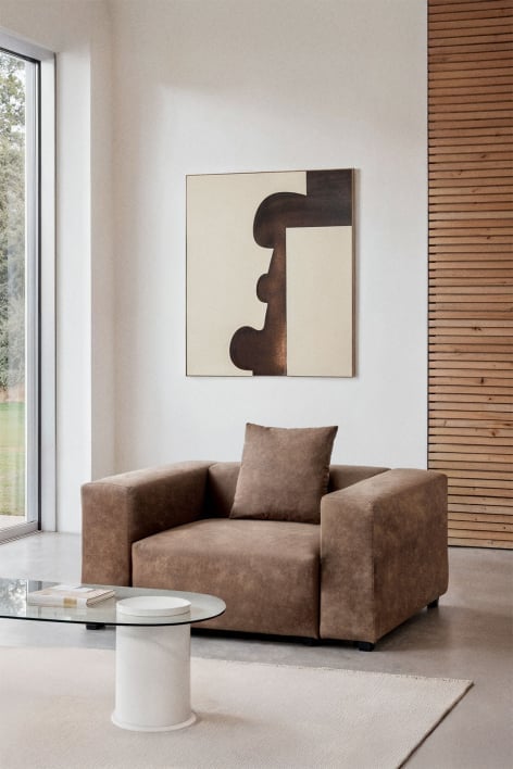 Bruna armchair ↔︎145 cm - Suede Brown Coffee