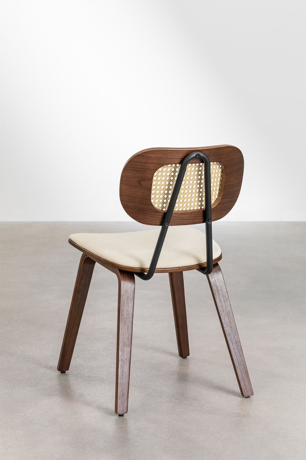 Pack of 2 dining chairs in wood and rattan Kaylia, gallery image 5