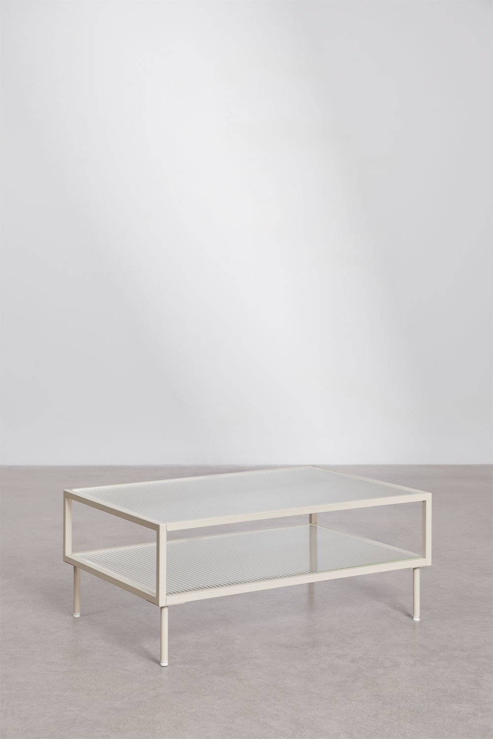 Rectangular coffee table 90x60 cm in steel and glass Paoline, gallery image 4
