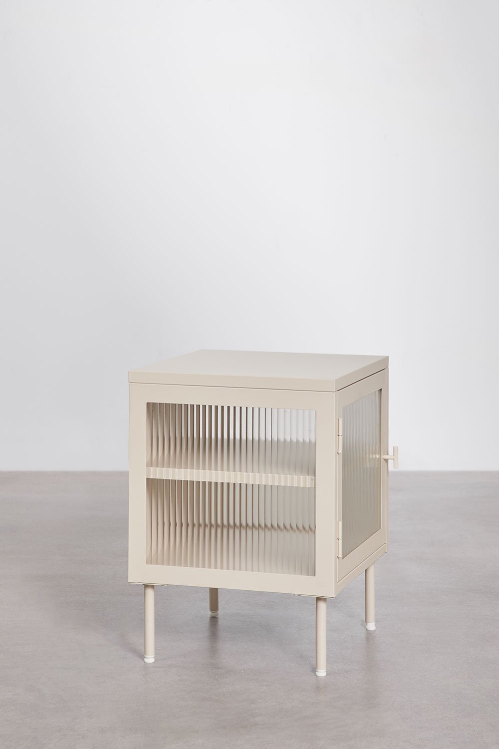 Paoline side table in steel and glass, gallery image 4