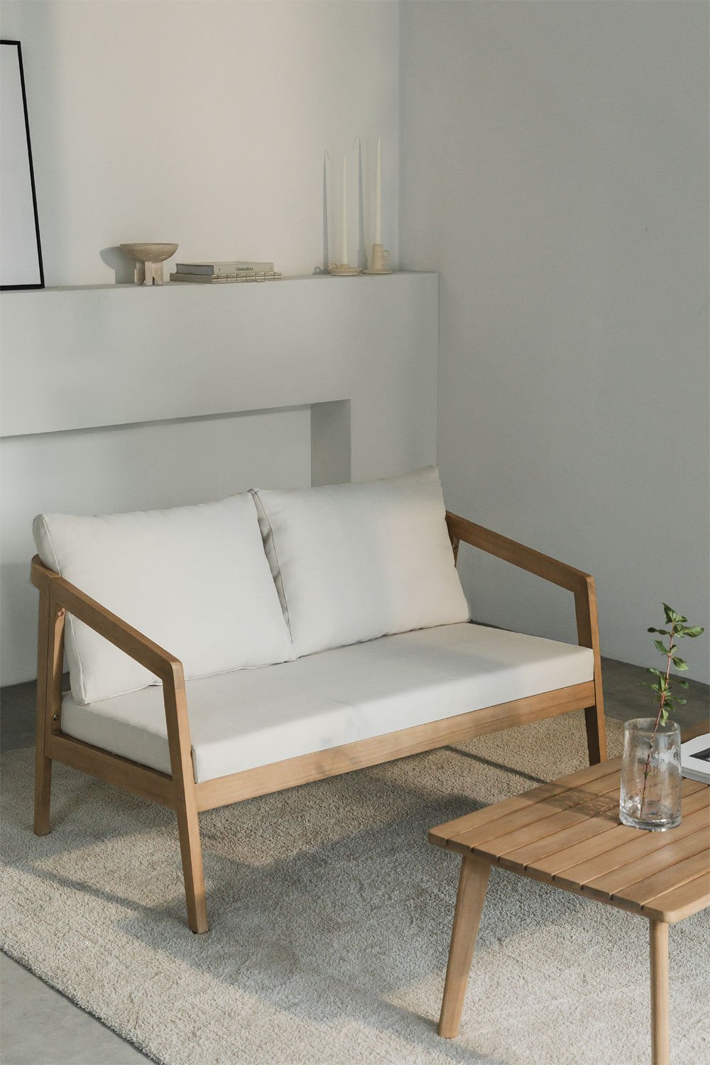 2-seater sofa in acacia wood Kaela, gallery image 1