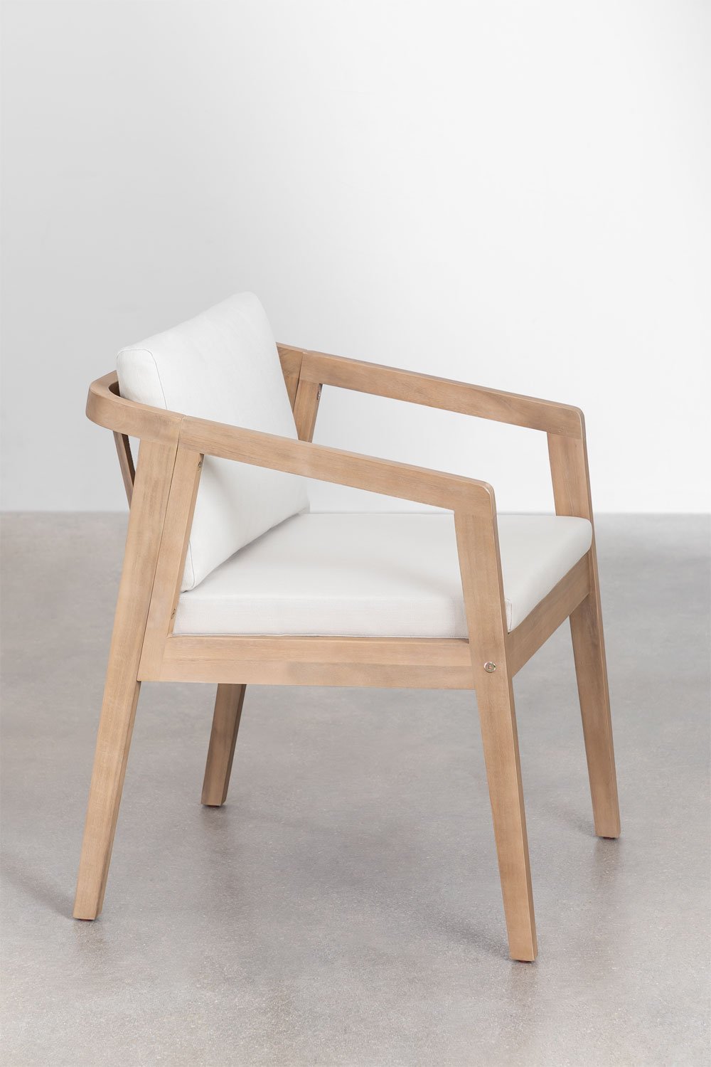 Set of rectangular table 180x90 cm and 6 garden chairs in acacia wood Kaela, gallery image 8