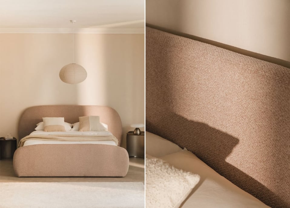 Brunel bouclé fabric bed