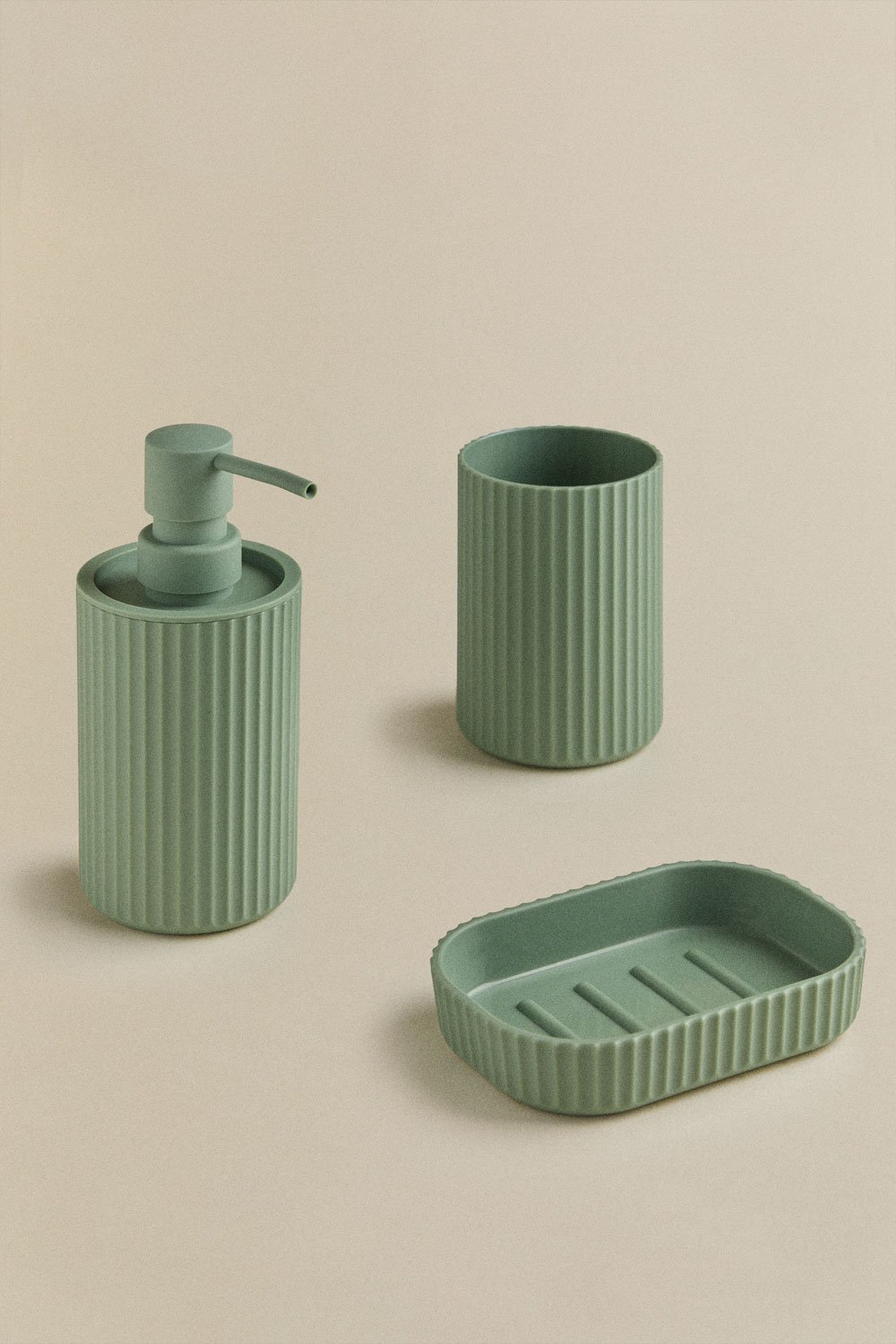 Bathroom set in dark green ABS Ozene, gallery image 1