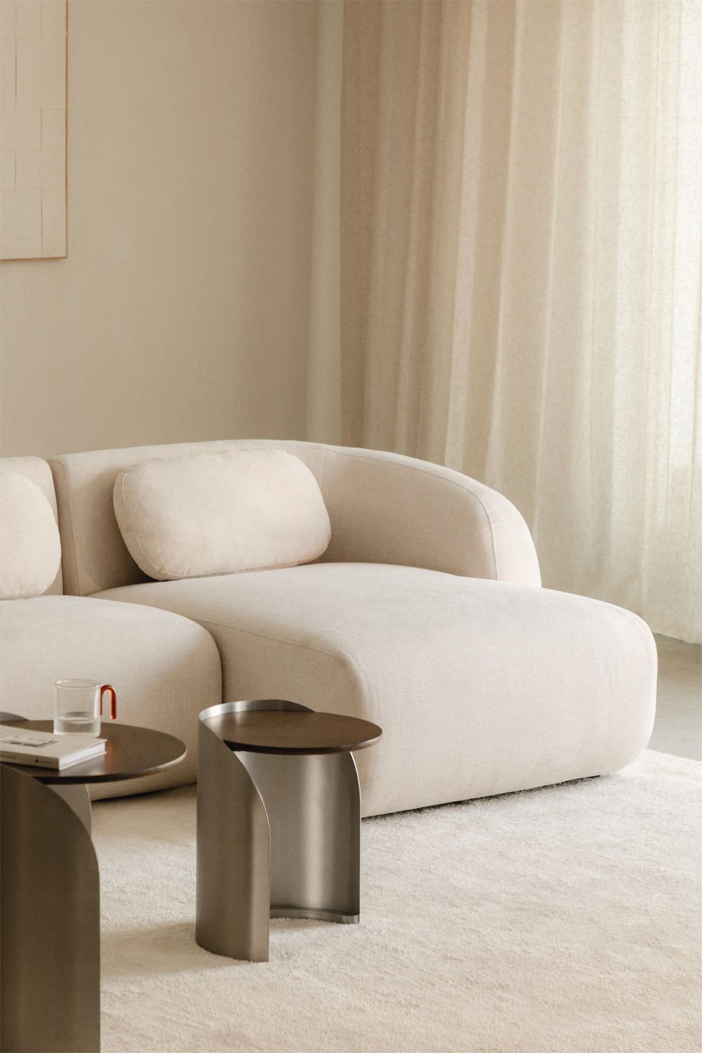 Right chaise longue module for Coquette chenille modular sofa, gallery image 1