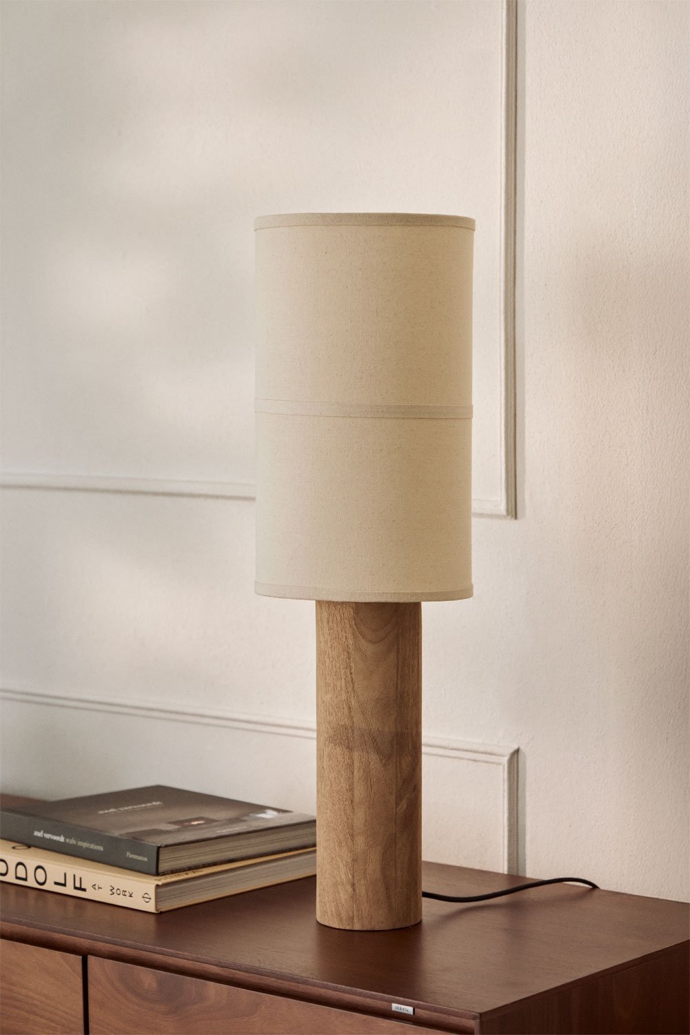 Carolina mango wood table lamp, gallery image 1