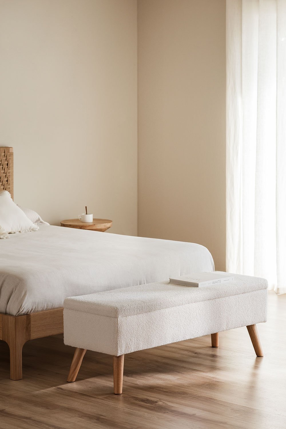 Adirane upholstered trunk bench, gallery image 1