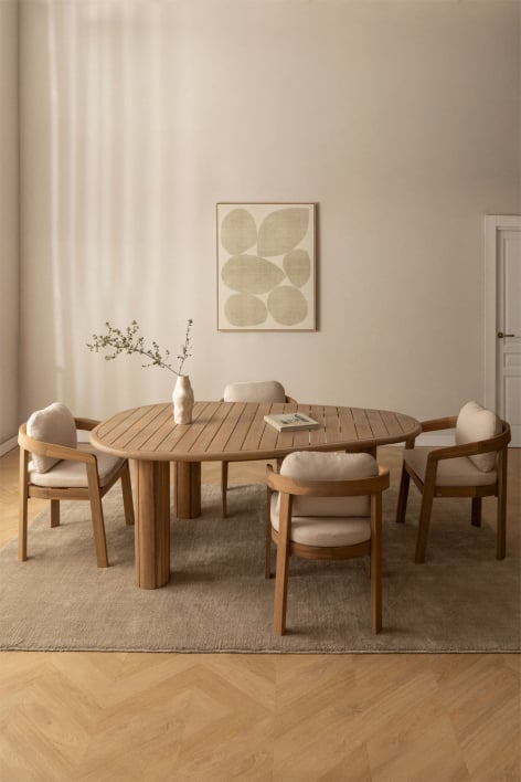 Oval acacia wood dining table Ginara