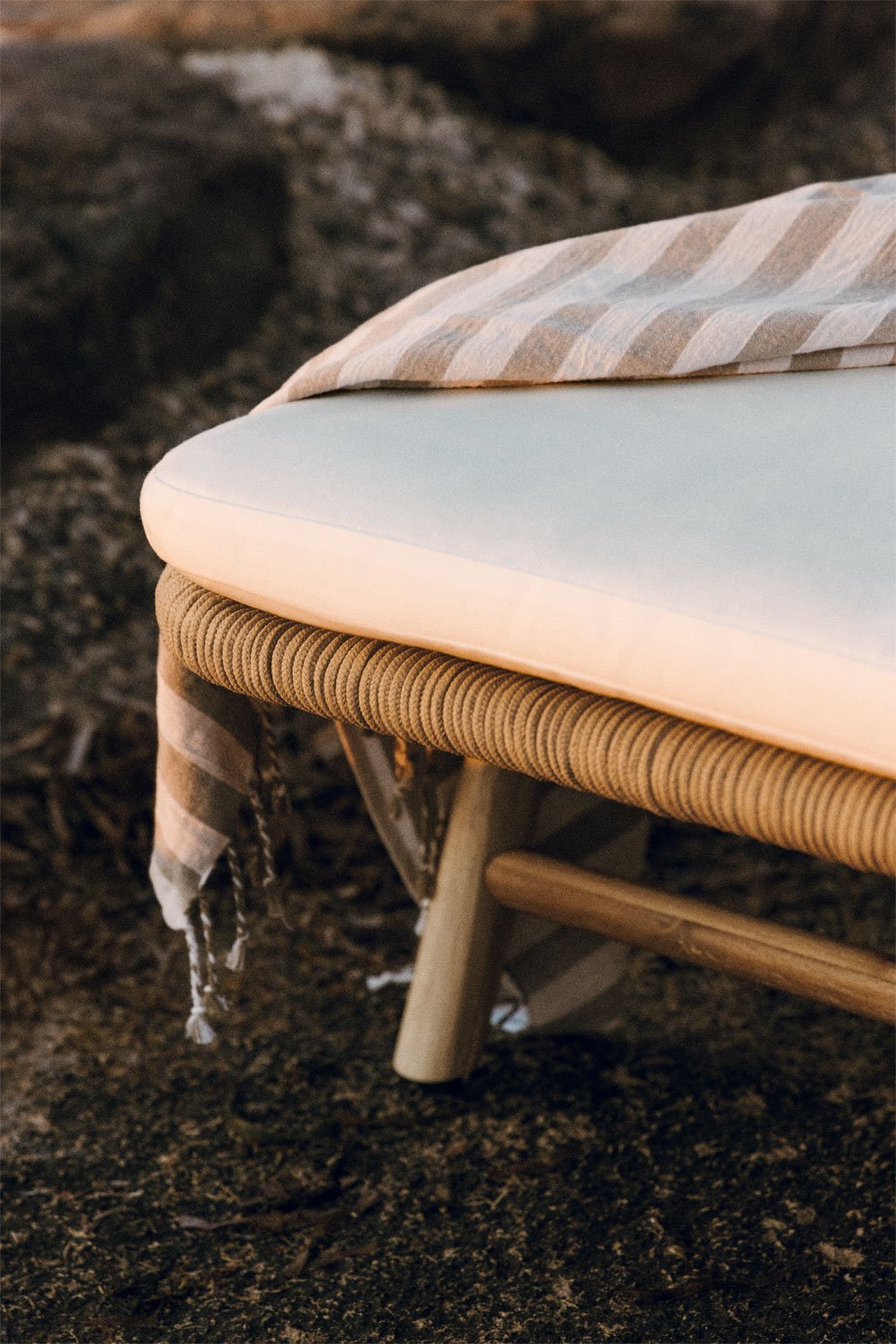 Pack of 2 Ikaria Acacia Wood Reclining Loungers, gallery image 3