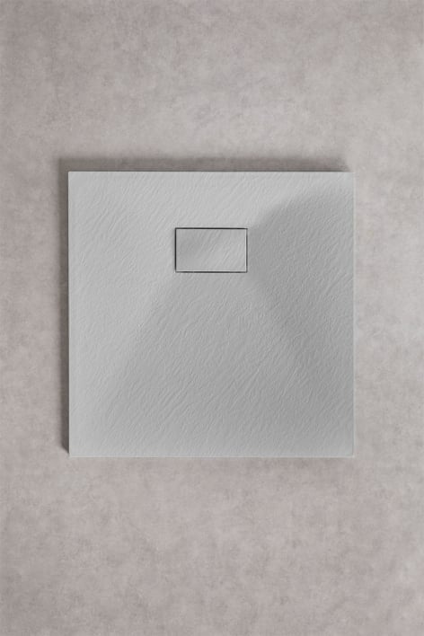 Square non-slip and extra-flat SMC resin shower tray 80x80 cm Light Grey Soho