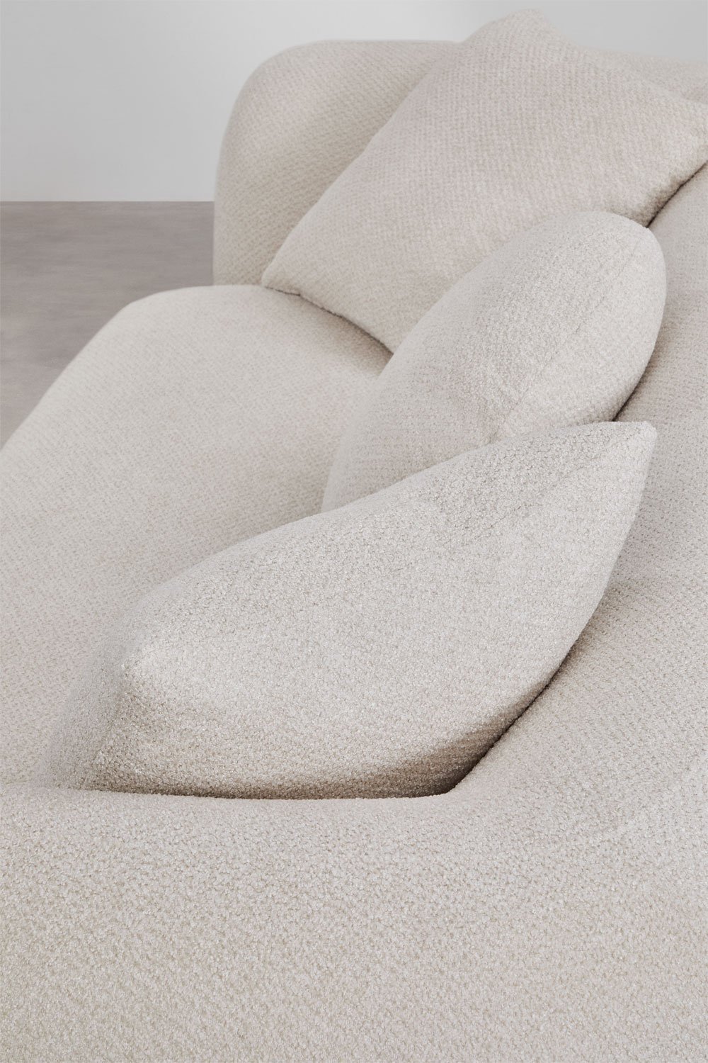 Living room set with 3-seater modular sofa, 2-seater sofa and armchair in Coco chenille, gallery image 5