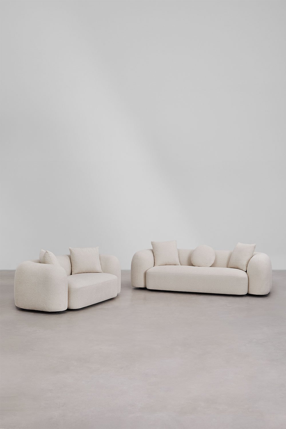 Living room set with 3-seater modular sofa and 2-seater sofa in Coco chenille, gallery image 1