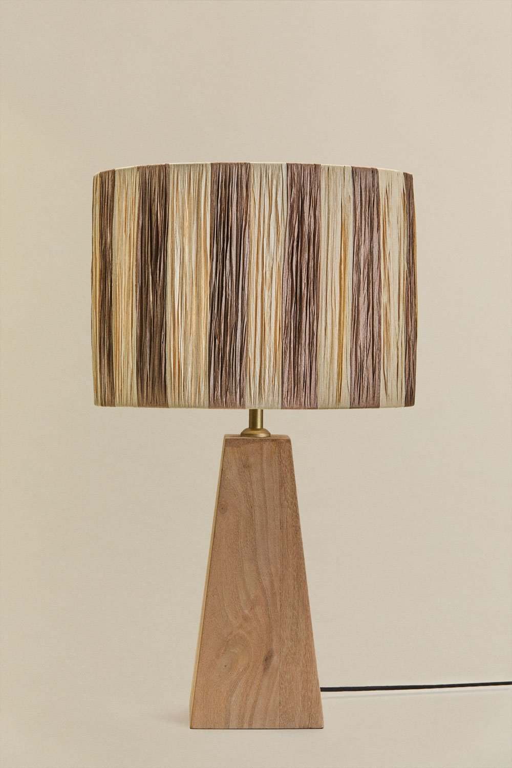 Table lamp in Taraua mango wood, gallery image 1