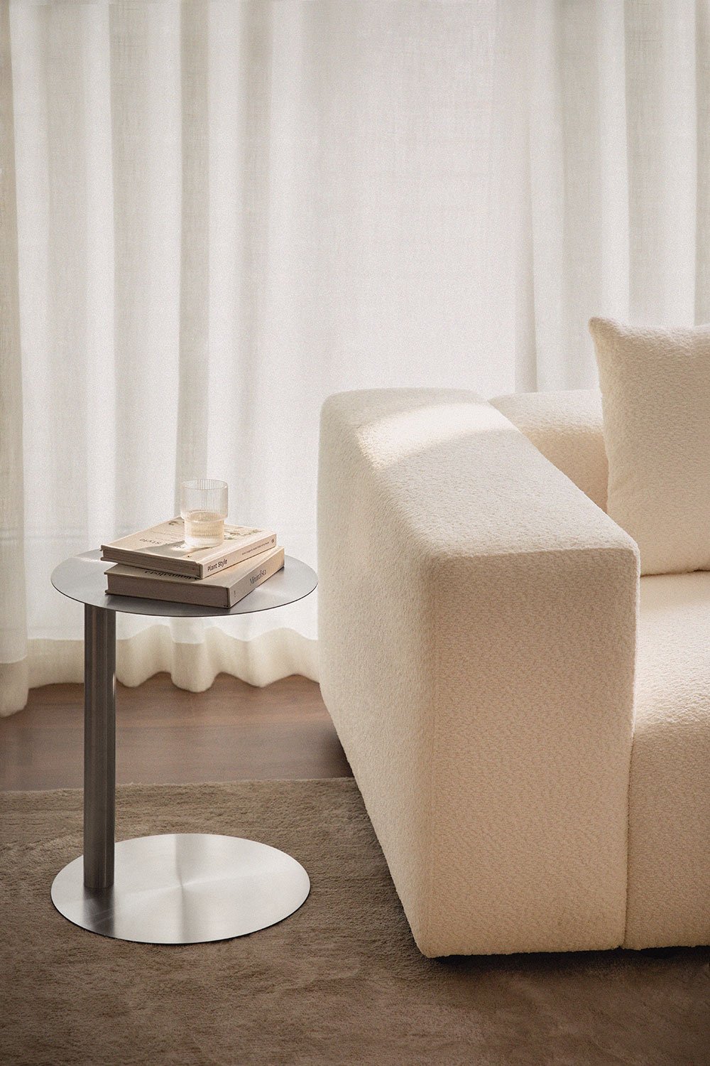 Yannik round side table Ø40 cm in stainless steel, gallery image 1