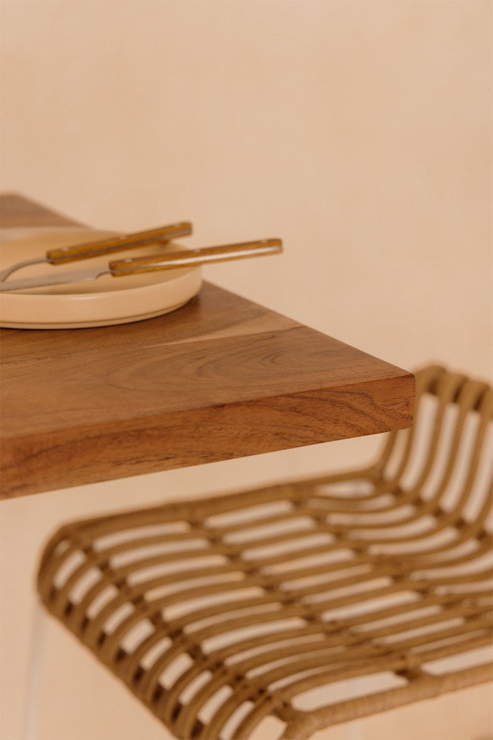 Square High Bar Table Acacia Macchiato Wood, gallery image 2