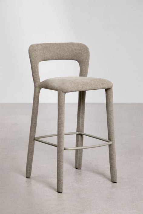 2-Pack high stools 75 cm with taupe grey fabric backrest Brusel