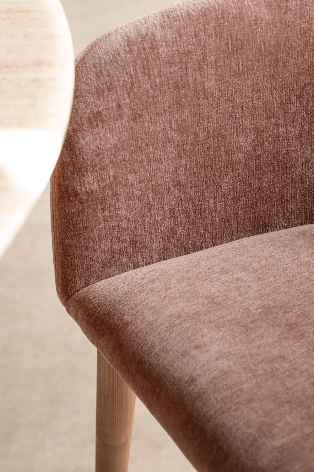 Bunia upholstered dining chair with armrests, gallery image 2