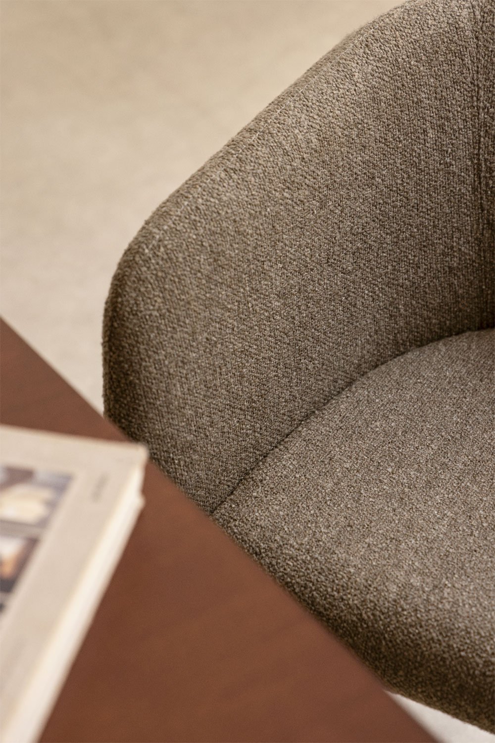 Pack of 2 Bunia upholstered dining chairs with armrests, gallery image 2