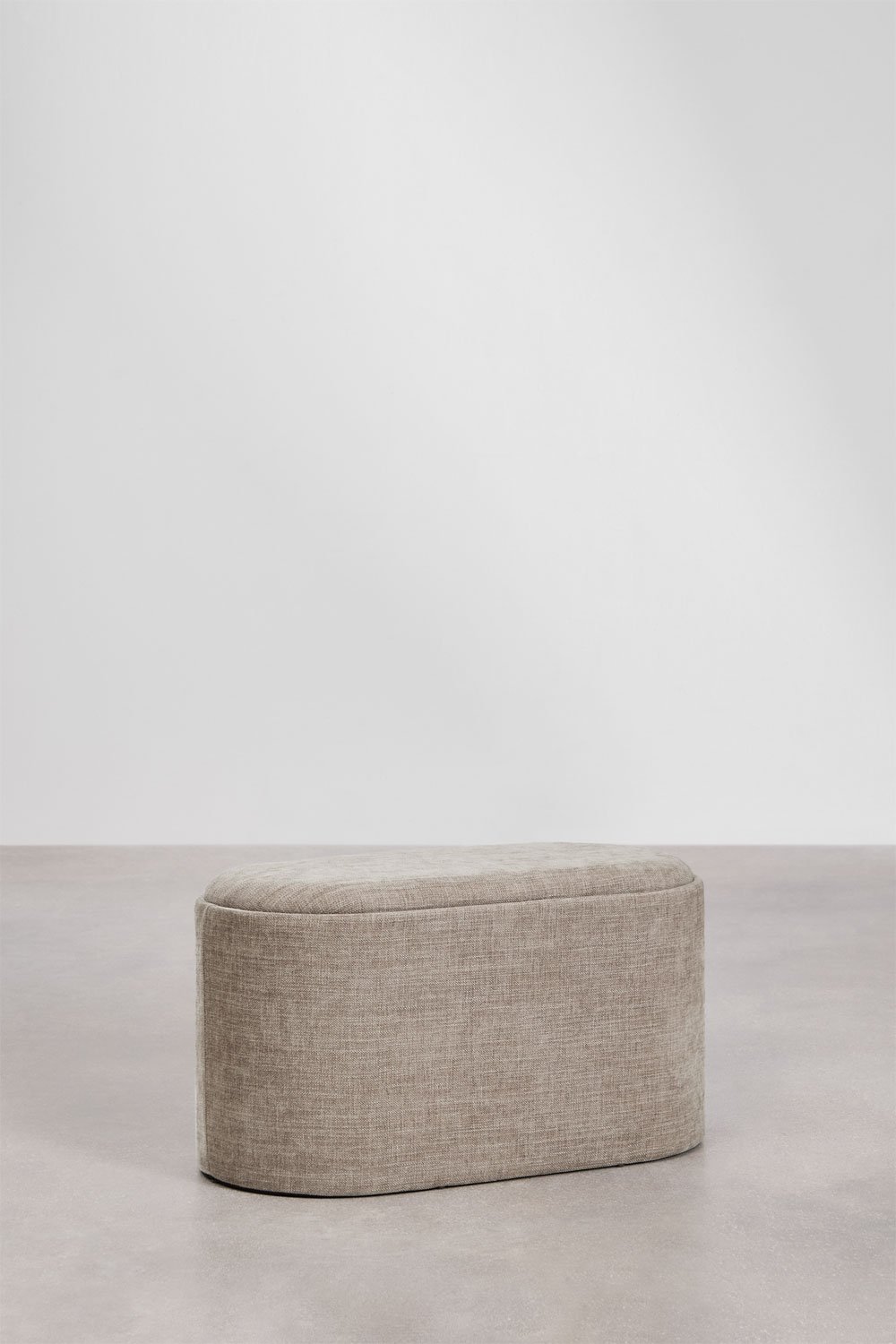 Oval coffee table 75x40 cm with tray and upholstered storage Berkeleni, gallery image 4