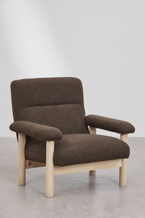 Pack of 2 Bernia upholstered ash wood armchairs